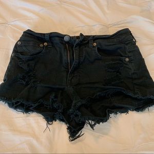 American Eagle black denim shorts size 6